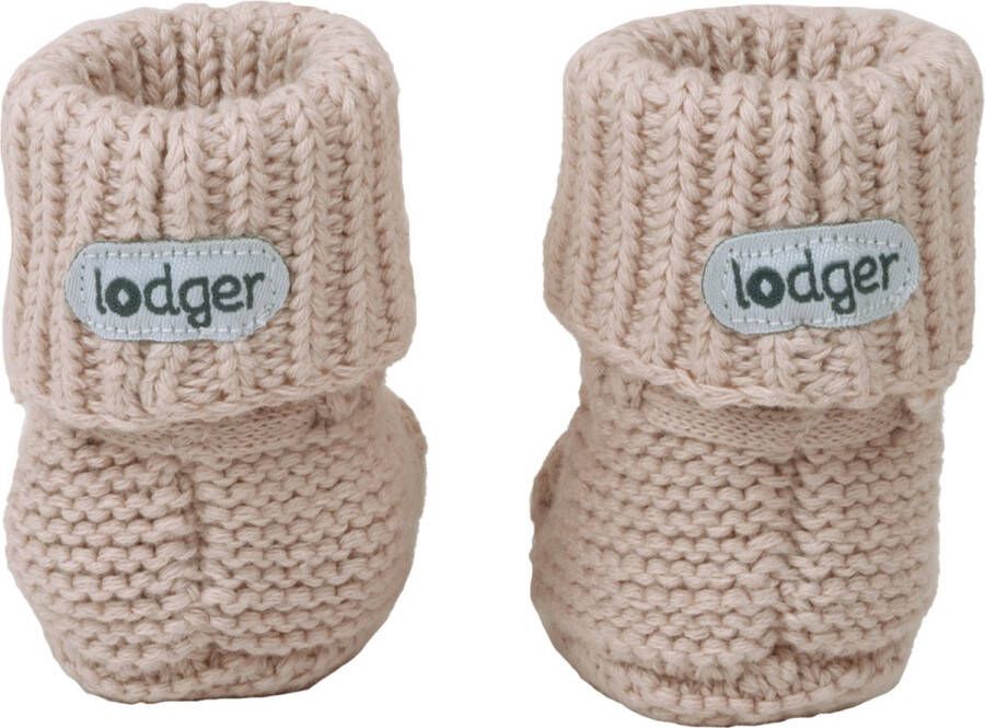 Lodger Newborn Slofjes 0-6M Creme 100% Katoen Slipper Knit