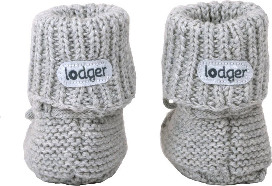 Lodger Newborn Slofjes 0-6M Grijs 100% Katoen Slipper Knit
