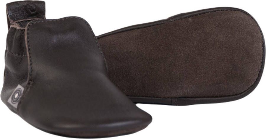 Lodger Slofjes leer donkerbruin flexibele zool