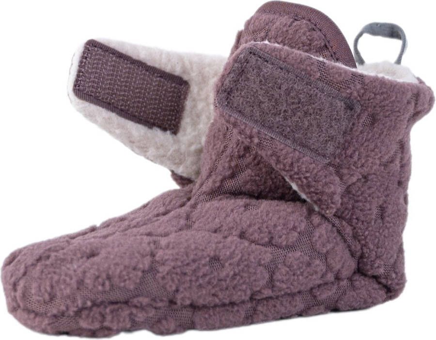 Lodger Fleece Sloffen Slipper Folklore 100% Fleece -6M Klittenbandsluiting Slofjes die blijven zitten Mauve - Foto 4