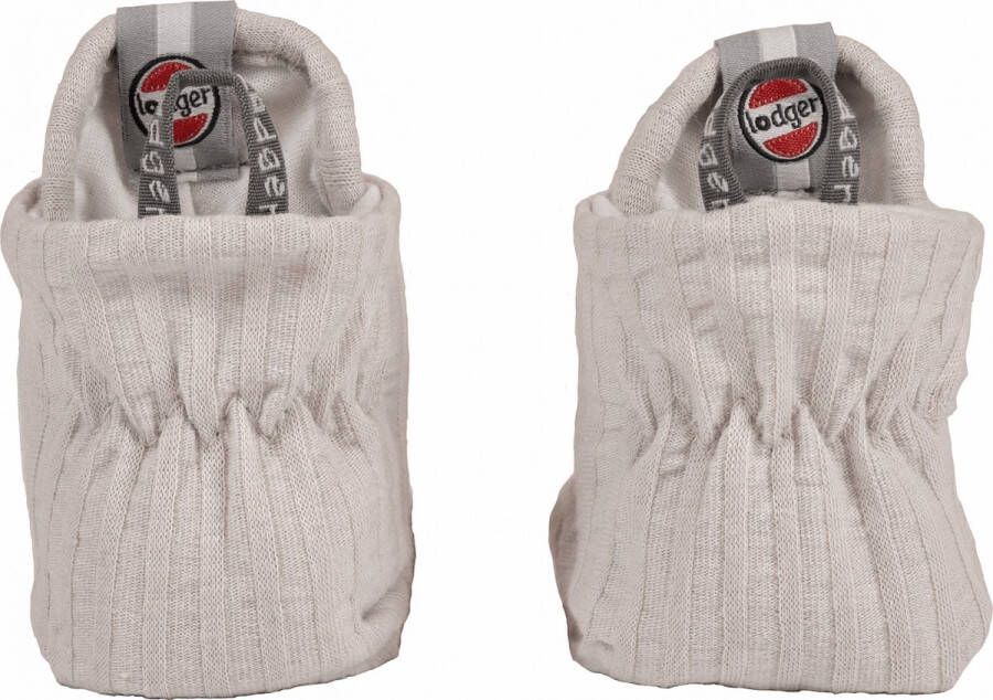 Lodger Zomer Baby Slofjes 16 Grijs Luchtig Katoen Drukknoopsluiting 3-6M Slipper Seersucker