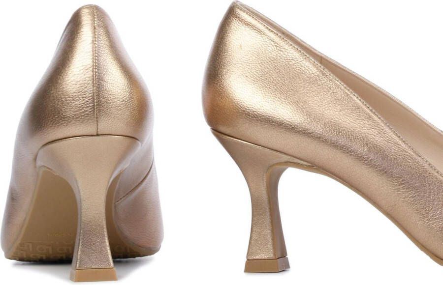 Lodi Pumps Stiletto Dames Damesschoenen Leer Blokhak hoogte Jona Rose goud