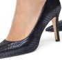 Lodi Pumps Stiletto Dames Damesschoenen Leer Slangenprint Naaldhak hoogte 8 cm Rami-39 Zwart - Thumbnail 6