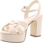 Lola Cruz Glitter Bow Hoge Hak Sandalen Beige Dames - Thumbnail 7