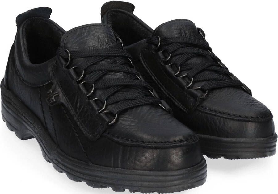 Lomer New Valiant Dames Veterschoenen Black Zwart Leer