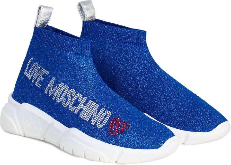 Love Moschino Sock Runner Low Glitter Blue