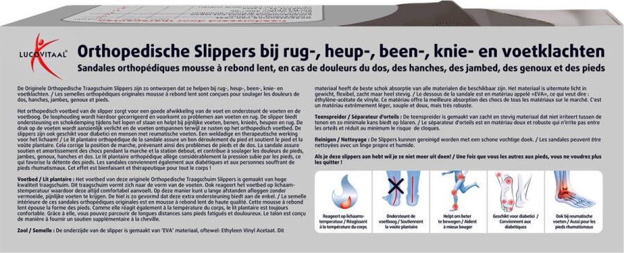 Lucovitaal Orthopedische Slipper Zwart -44 1 paar - Foto 4