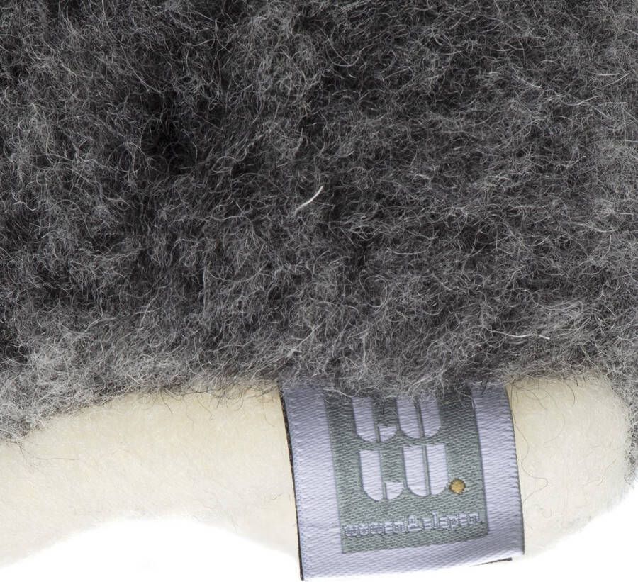 LuLu wonen LuLu- Grijze wollen Sloffen Pantoffels met antislip zool Enkelhoog Dames en Heren
