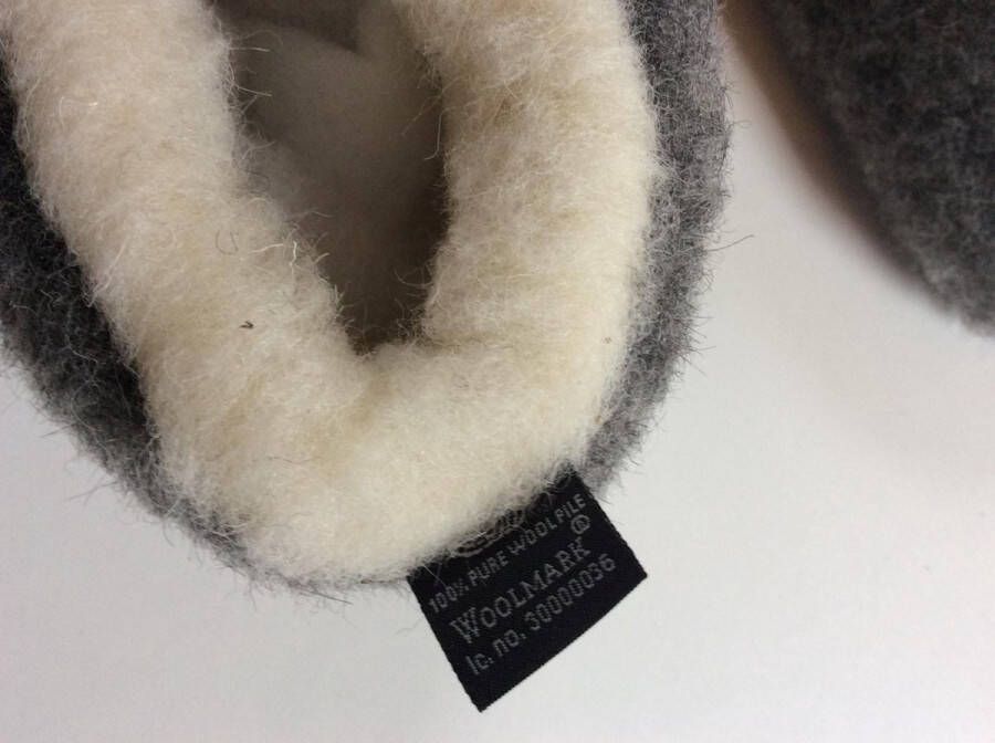 LuLu wonen LuLu- Grijze wollen Sloffen Pantoffels met antislip zool Enkelhoog Dames en Heren