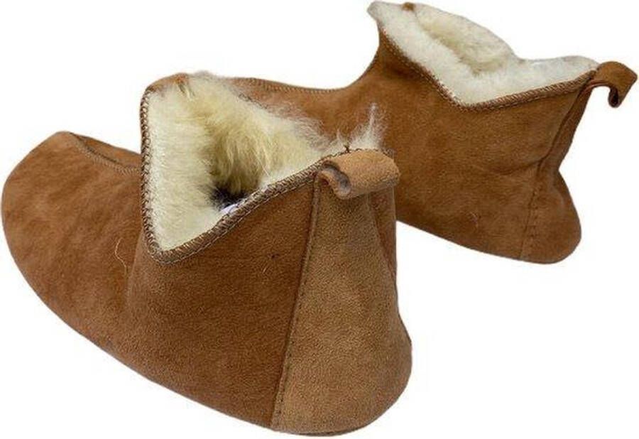 LuLu wonen LuLu- Leren sloffen pantoffels gevoerd met Schapenvacht
