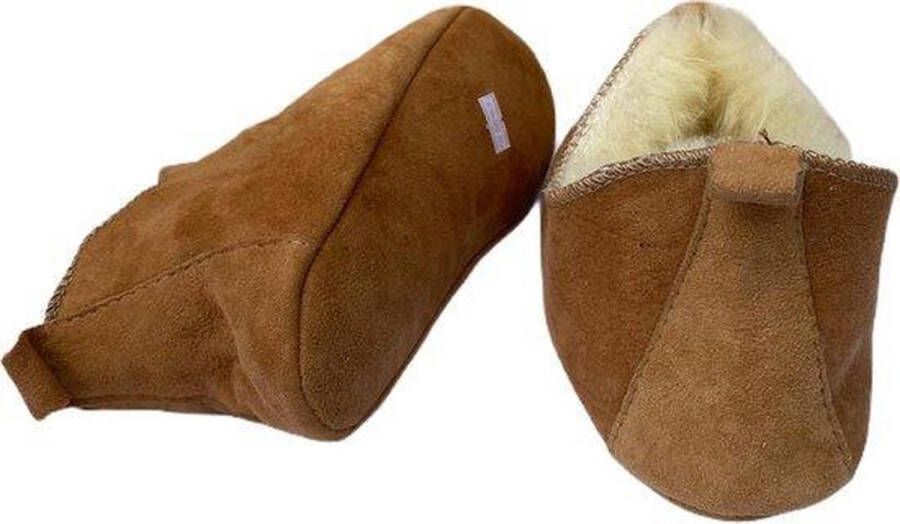 LuLu wonen LuLu- Leren sloffen pantoffels gevoerd met Schapenvacht