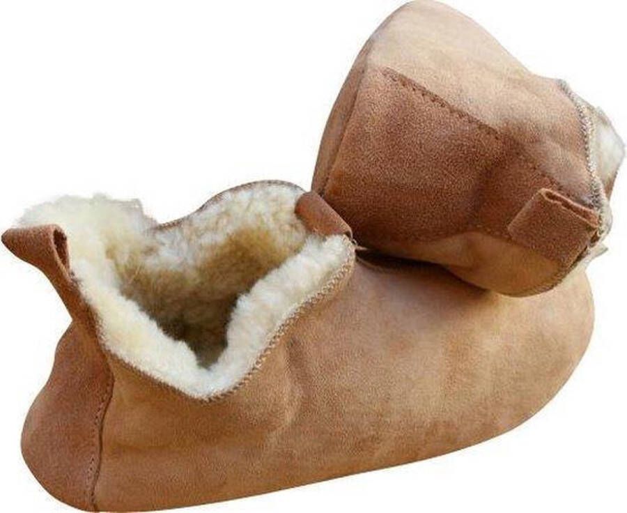 LuLu wonen LuLu- Leren sloffen pantoffels gevoerd met Schapenvacht