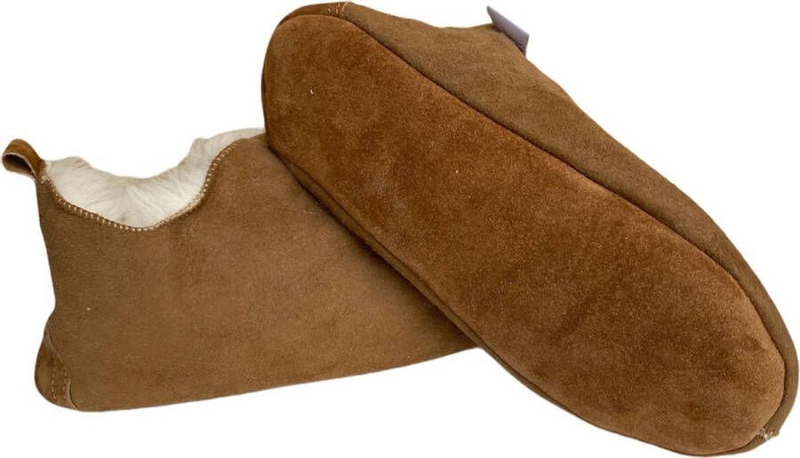 LuLu wonen LuLu- Leren sloffen pantoffels gevoerd met Schapenvacht