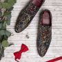 Lureaux Black Paintly Kleurrijke Schoenen Voor Heren Veterschoenen Met Print - Thumbnail 3