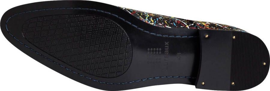 Lureaux Black Paintly Kleurrijke Schoenen Voor Heren Veterschoenen Met Print