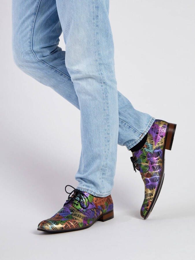 Lureaux Color Parade Kleurrijke Schoenen Voor Heren Veterschoenen Met Print