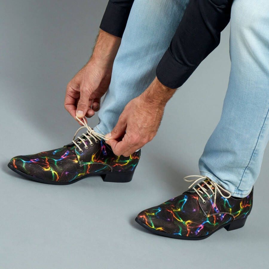 Lureaux Coloristo Kleurrijke Schoenen Voor Heren Veterschoenen Met Print