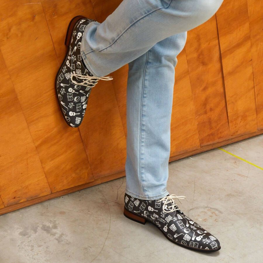 Lureaux Melo Vibes Kleurrijke Schoenen Voor Heren Veterschoenen Met Print