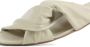 Mace Slippers Dames Sandalen Instappers Damesschoenen Leer Blokhak M1118 Gebroken wit - Thumbnail 4