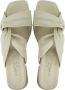 Mace Slippers Dames Sandalen Instappers Damesschoenen Leer Blokhak M1118 Gebroken wit - Thumbnail 5