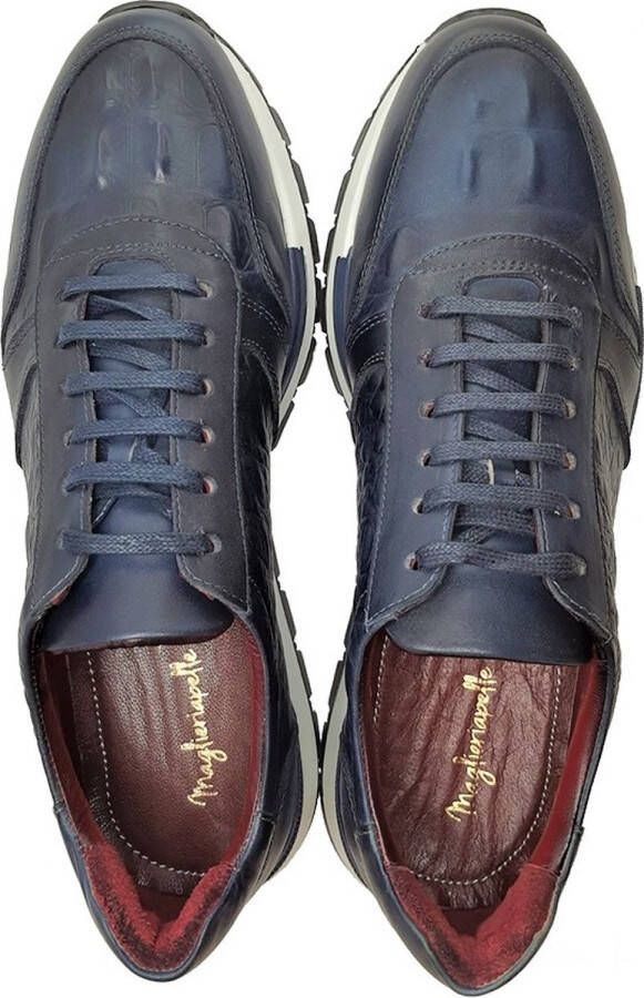 Maglieriapelle Ferro Shoes Heren Sneakers LOGAN Donkerblauw Echt leder - Foto 3