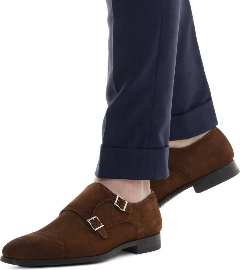 Magnanni Instappers Heren Gespschoenen Herenschoenen Suède 16016 Cognac combi