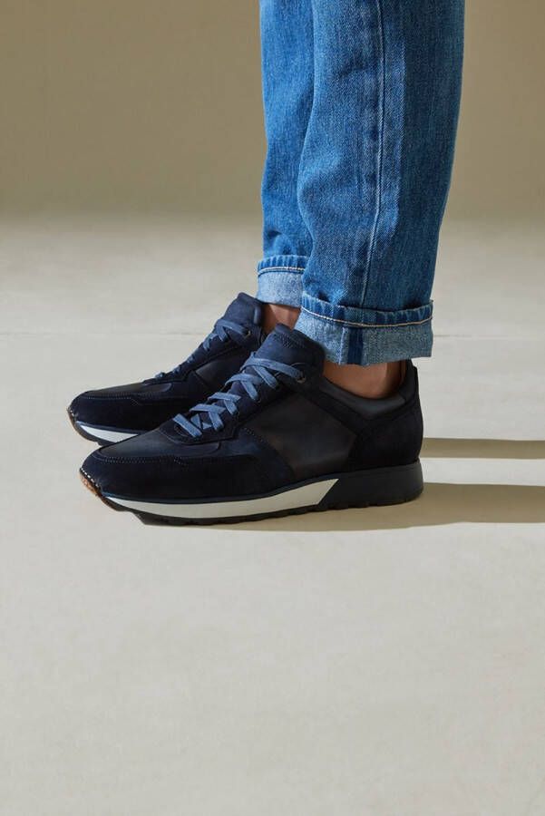 Magnanni Sneakers Heren Lage sneakers Herenschoenen Leer 23933 Blauw