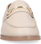 Manfield Dames Beige leren loafers met goudkleurig detail - Thumbnail 3