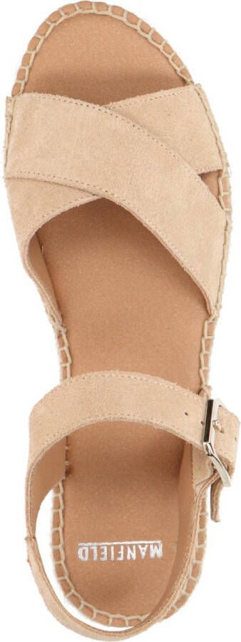 Manfield Dames Beige sandalen met suède banden