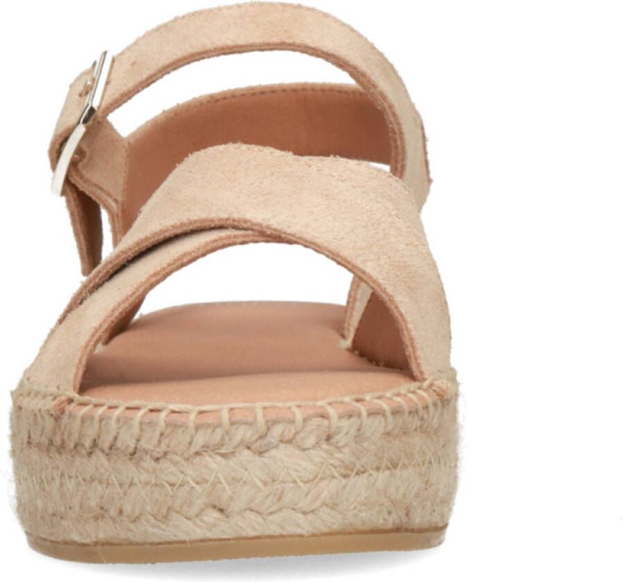 Manfield Dames Beige sandalen met suède banden