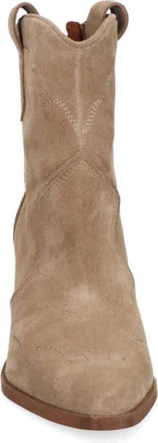 Manfield Dames Beige suède cowboylaarsjes - Foto 4