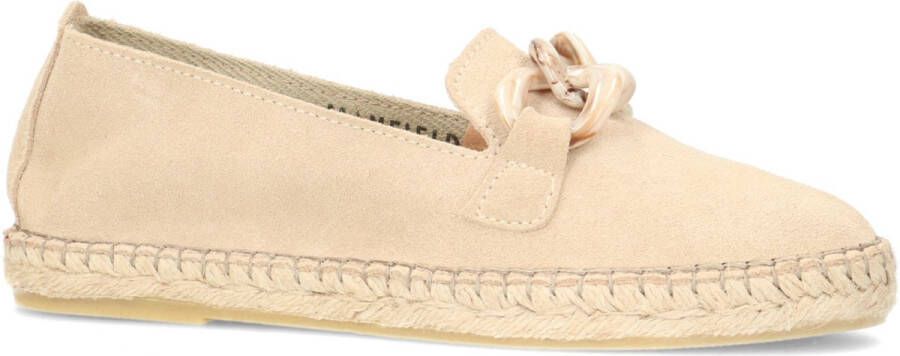 Manfield Dames Beige suède espadrilles met chain - Foto 4