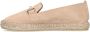 Manfield Dames Beige suède espadrilles met goudkleurig detail - Thumbnail 5