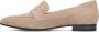 Manfield Dames Beige suède loafers met goudkleurige studs - Thumbnail 4