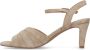 Manfield Dames Beige suède sandalen met hak - Thumbnail 6