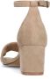 Manfield Dames Beige suède sandalen met hak - Thumbnail 4