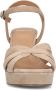 Manfield Dames Beige suède sandalen met hak - Thumbnail 6