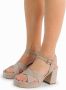 Manfield Dames Beige suède sandalen met hak - Thumbnail 6