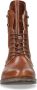 Manfield Dames Cognac leren veterlaarzen met bont voering - Thumbnail 5
