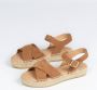 Manfield Dames Cognac suède sandalen - Thumbnail 3
