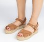 Manfield Dames Cognac suède sandalen - Thumbnail 4