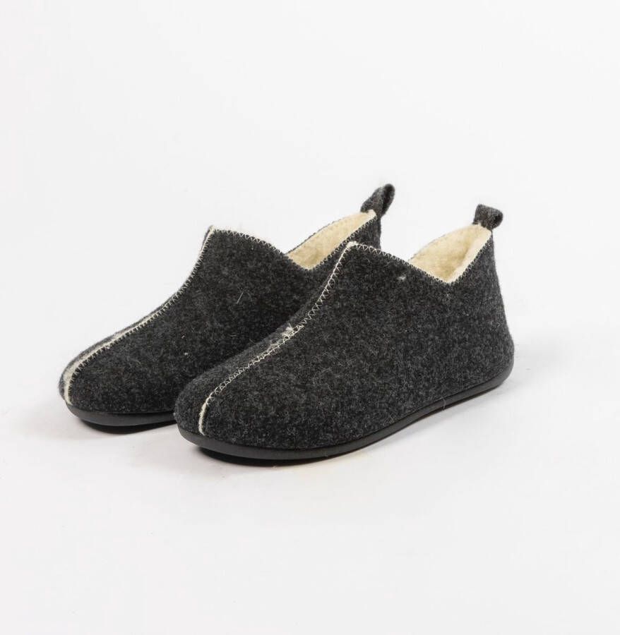 Manfield Dames Donkergrijze pantoffels
