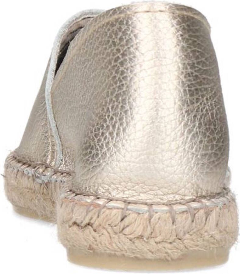 Manfield Dames Goudkleurige leren espadrilles - Foto 6