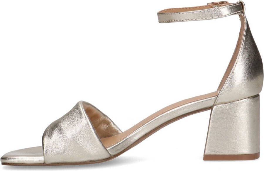 Manfield Dames Gouden leren sandalen met hak