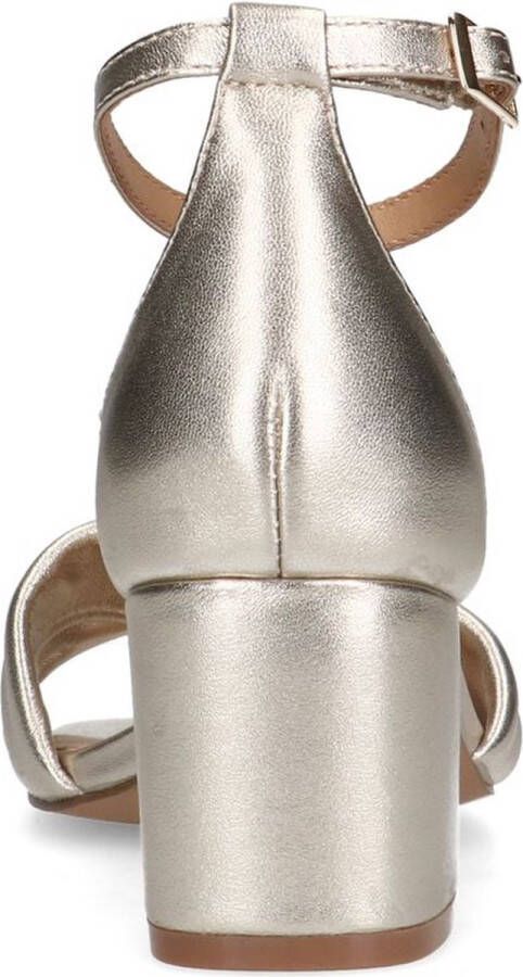 Manfield Dames Gouden leren sandalen met hak
