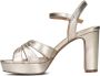 Manfield Dames Goudkleurige leren sandalen met hak - Thumbnail 5