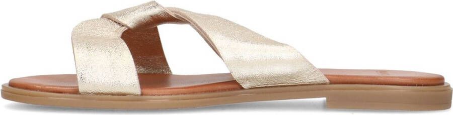 Manfield Dames Goudkleurige leren sandalen - Foto 5
