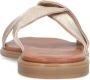 Manfield Dames Goudkleurige leren sandalen - Thumbnail 7