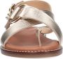 Manfield Dames Goudkleurige leren sandalen - Thumbnail 4