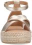 Manfield Dames Goudkleurige metallic sandalen met touwzool - Thumbnail 10